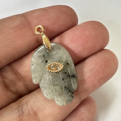 DIJE MANO HAMSA OJITO LABRADORITA - UND - PI191 en internet