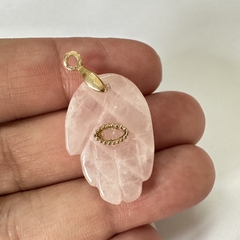 DIJE MANO HAMSA OJITO CUARZO ROSA - UND - PI153 - comprar online