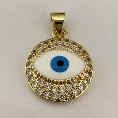 DIJE MICROZIRCONIA OJO ESMALTADO AZUL - DI264