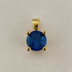 DIJE SOLITARIO CUBIC 5,8mm AZUL FRANCIA - DI447