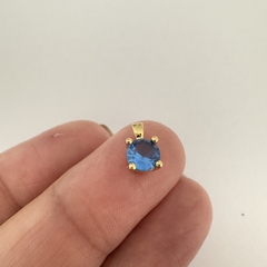 DIJE SOLITARIO CUBIC 5,8mm AZUL FRANCIA - DI447 - comprar online