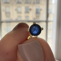 DIJE SOLITARIO CUBIC 5,8mm AZUL ZAFIRO - DI446 en internet