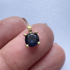 DIJE SOLITARIO CUBIC 5,8mm AZUL ZAFIRO - DI446 - comprar online