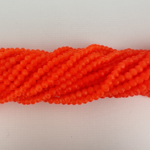 CRISTAL CHECO DONA 3mm NARANJA NEON - CD340