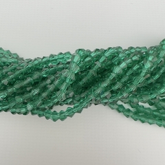 CRISTAL BICONO 4mm VERDE OSCURO TRANSLUCIDO - CB438