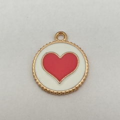 DIJE ESMALTADO MEDALLA CORAZON - UND DI456 - ZAGALA JOYAS