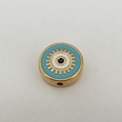 PASANTE ESMALTADO OJO REDONDO TURQUESA - SE118