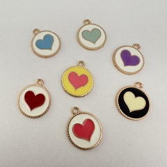DIJE ESMALTADO MEDALLA CORAZON - UND DI456