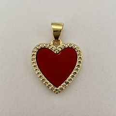 DIJE CORAZON ROJO MICRO ZIRCONIA ESMALTADO - UND - DI226