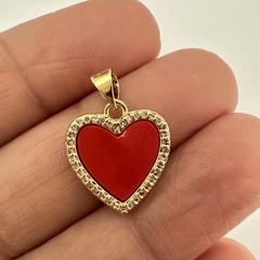 DIJE CORAZON ROJO MICRO ZIRCONIA ESMALTADO - UND - DI226 - comprar online
