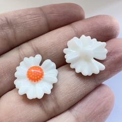 CERAMICA MARGARITA BLANCA CENTRO NARANJA - UND - CE151 - comprar online