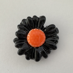 CERAMICA MARGARITA NEGRA CENTRO NARANJA - UND - CE161