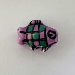 CERAMICA PEZ ESCAMA VIOLETA-VERDE - UND - CE216