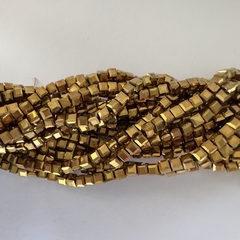 CRISTAL CUBO 3mm DORADO OSCURO - TIRA - CC317