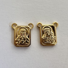 DIJE ESCAPULARIO MINI DOBLE IMAGEN SAGRADO CORAZON Y VIRGEN DEL CARMEN - DI231