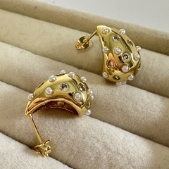 AROS BOTT PERLA CUBIC DORADOS - PAR - ZA104 - comprar online