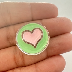 PASANTE CIRCULO CORAZON VERDE 23mm - UND - PL109V - comprar online