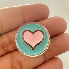 PASANTE CIRCULO CORAZON TURQUESA 23mm - UND - PL109T - comprar online