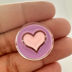PASANTE CIRCULO CORAZON LILA 23mm - UND - PL109L - comprar online