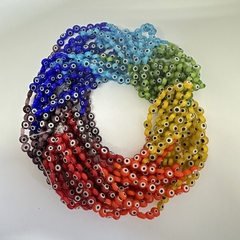MURANO OJO PLANO 7 CHAKRAS 6mm - TIRA 40cm - MU137