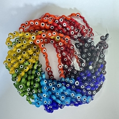 MURANO OJO PLANO 7 CHAKRAS 8mm - TIRA 40cm - MU138