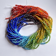 MURANO OJO PLANO 7 CHAKRAS 4mm - TIRA 36cm - MU139
