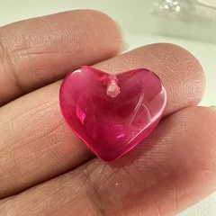 CRISTAL DIJE CORAZON LISO FUCSIA 15mm - UND - CV4 - comprar online