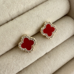 AROS TOPITO FLOR VC ROJO - PAR - ZA107