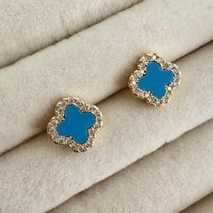 AROS TOPITO FLOR VC TURQUESA - PAR - ZA109