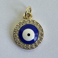 DIJE MICROZIRCONIA OJITO REDONDO AZUL - DI256