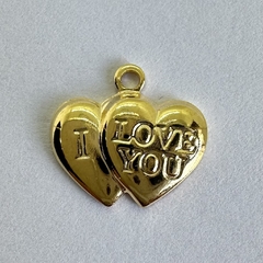 DIJE MEDIANO DOBLE CORAZON I LOVE YOU - UND - DI87