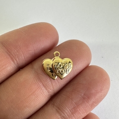 DIJE MEDIANO DOBLE CORAZON I LOVE YOU - UND - DI87 - comprar online