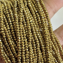 HEMATITE FACETADA 3mm DORADA - TIRA - PI124 - comprar online