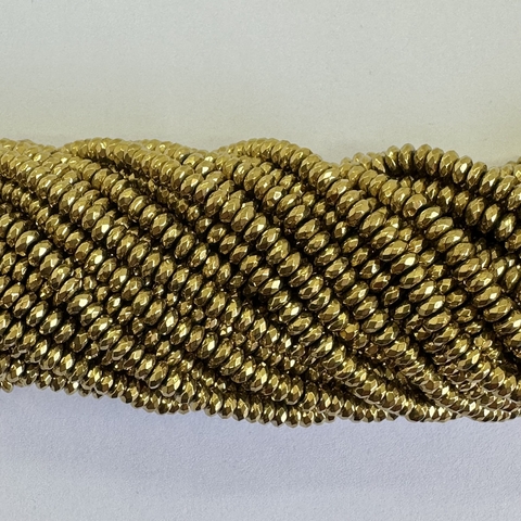 HEMATITE FACETADA 4mm DORADA - TIRA - PI125