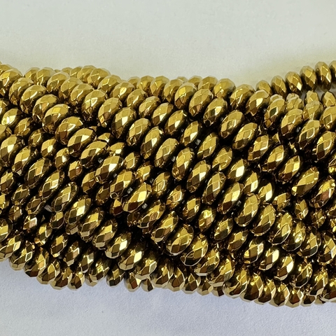 HEMATITE FACETADA 8mm DORADA - TIRA - PI127