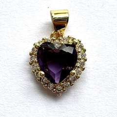 DIJE MICROZIRCONIA CORAZON VIOLETA - DI442