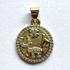 DIJE MICROZIRCONIA MEDALLA DE LA SUERTE - DI444