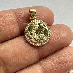 DIJE MICROZIRCONIA MEDALLA DE LA SUERTE - DI444 - comprar online