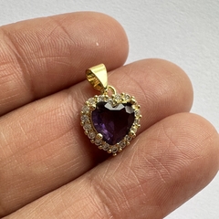 DIJE MICROZIRCONIA CORAZON VIOLETA - DI442 - comprar online