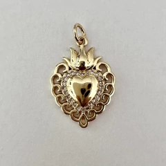 DIJE SAGRADO CORAZON FLOR DE LOTO 23mm - DI171