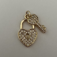 DIJE LLAVE CANDADO CORAZON