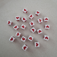 PASTILLAS CUBO CORAZON ROJO - PAQ. 20 - PL35