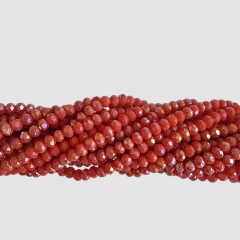 CRISTAL CHECO DONA 3mm CORAL OSCURO - TIRA - CD353 - comprar online