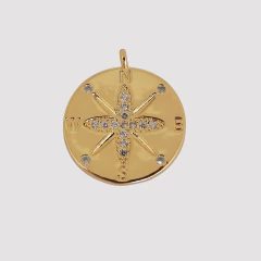 MEDALLA BRUJULA MICROZIRCONIAS - UND - DI596 - comprar online