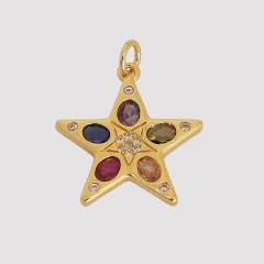DIJE ESTRELLA CUBIC MULTICOLOR - UND - DI593 - comprar online