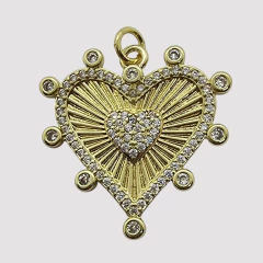 DIJE CORAZON MICROZIRCONIAS Y CUBIC 31mm - DI568 - comprar online