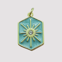 DIJE PLACA ESMALTADA ESTRELLA TURQUESA - UND - DI605 - comprar online
