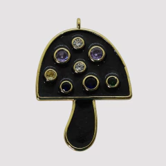DIJE HONGO ESMALTADO 37,8mm NEGRO - DI437 - comprar online