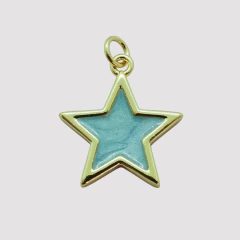 DIJE ESTRELLA ESMALTADA TURQUESA - UND - DI606 - comprar online