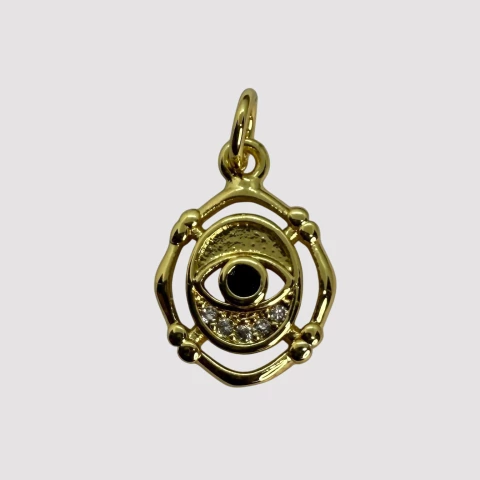 DIJE CON BORDE OJITO AZUL MICROZIRCONIA - UND - DI649 - comprar online